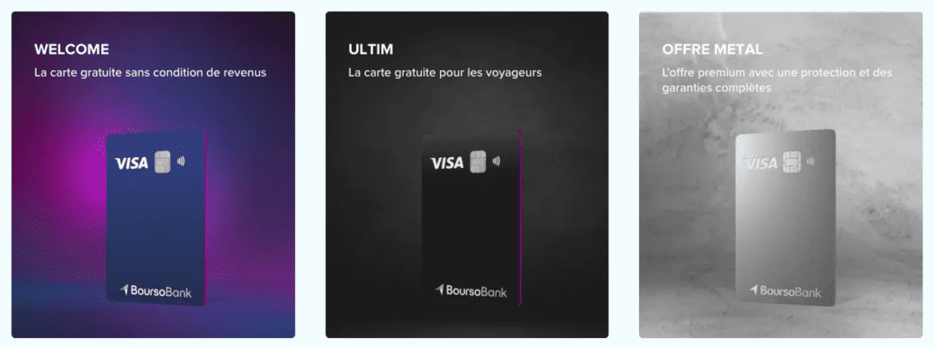 Cartes bacaires Boursobank