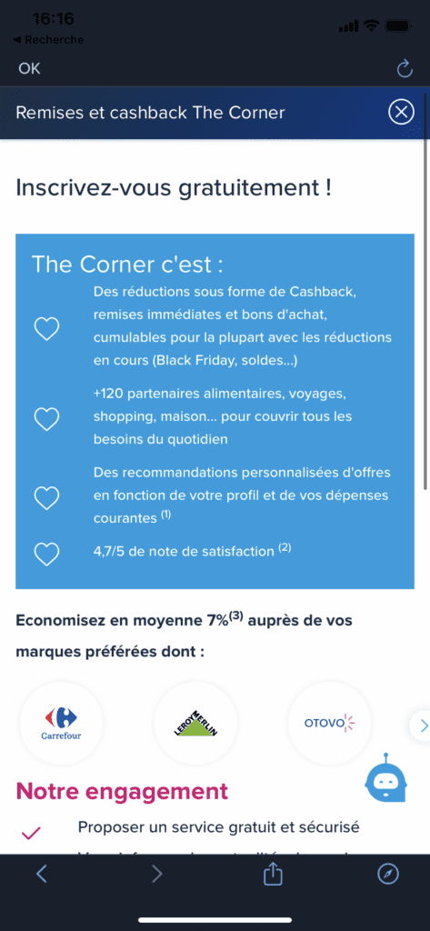 Cashback Thecorner Boursobank