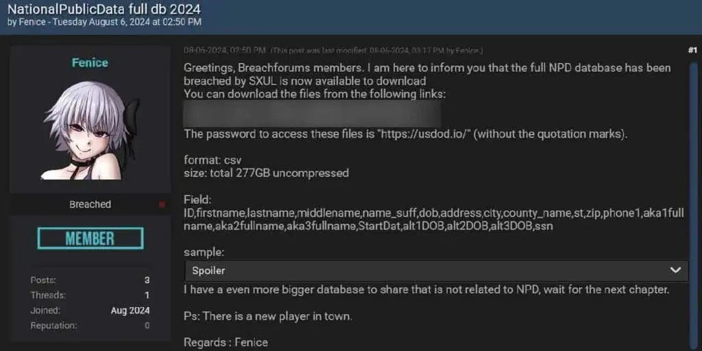 breached data NPD