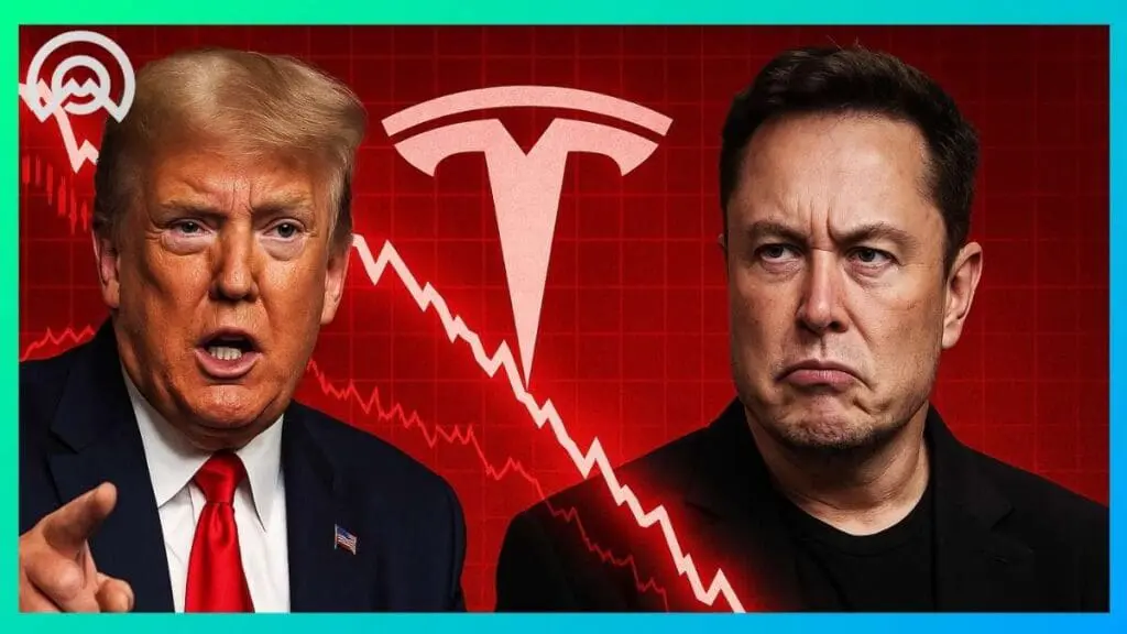 Trump vs Musk Tesla plonge