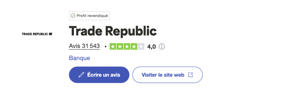 Avis des clients sur le PEA Trade Republic