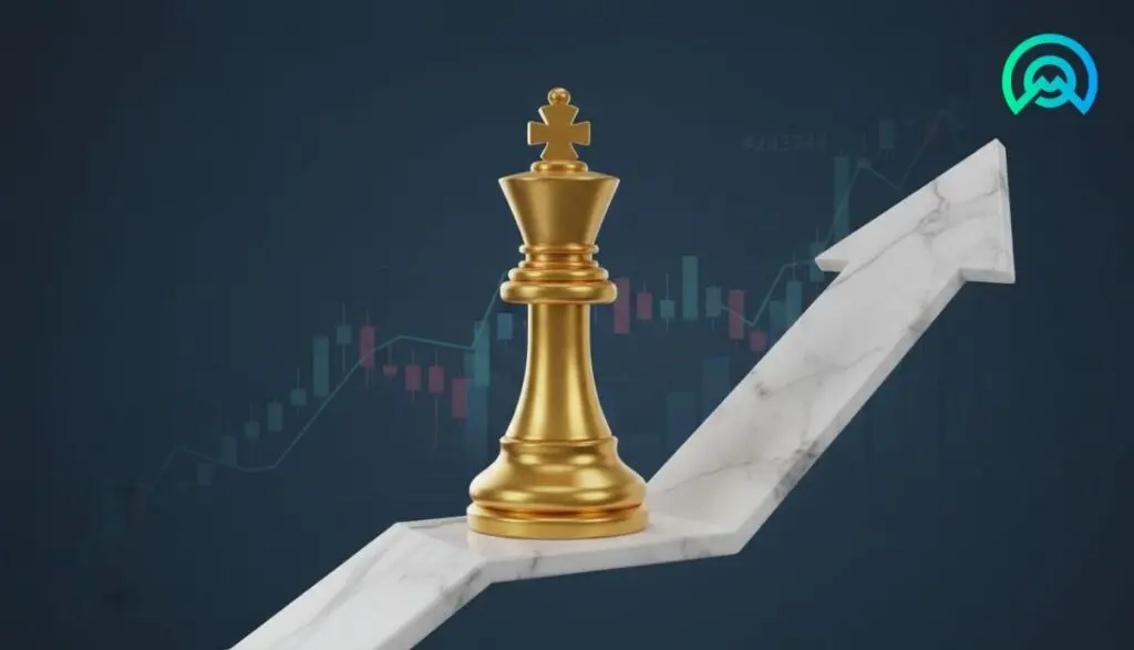 Roi sur une flèche ascendante