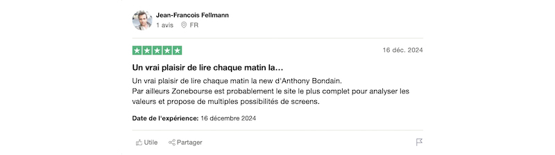 Un client appréciant les briefs Zone Bourse