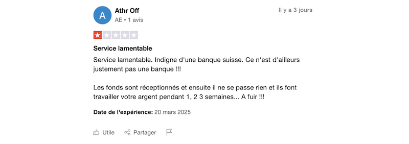 avis négatifs sur Yuh