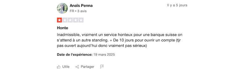 client mécontent des délais Yuh
