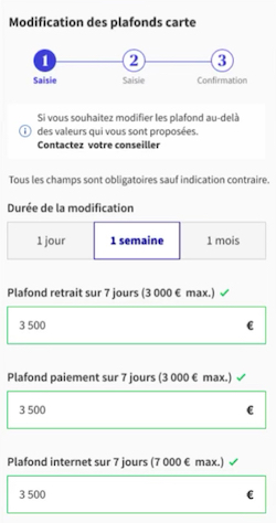 modifications cb axa banque
