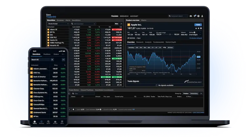 SaxoBank (ex Saxo Banque) plusieurs applis, pour convenir à tous les traders