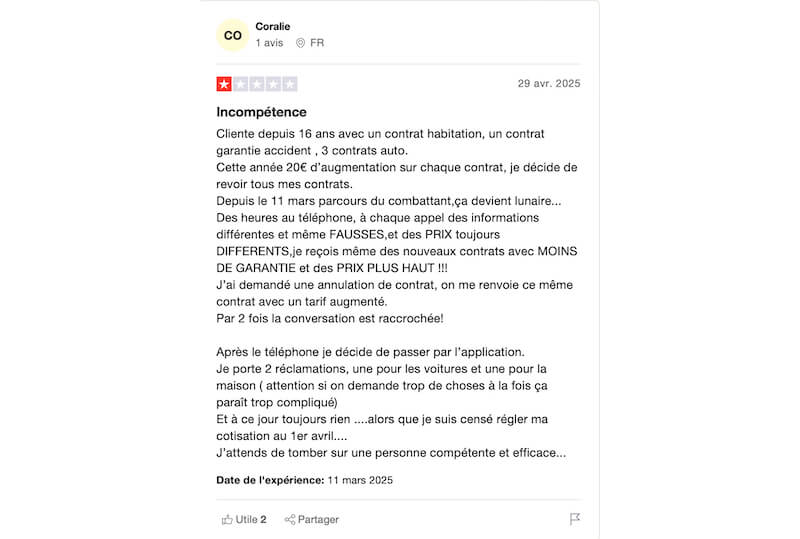 autre avis négatif macif assurance auto