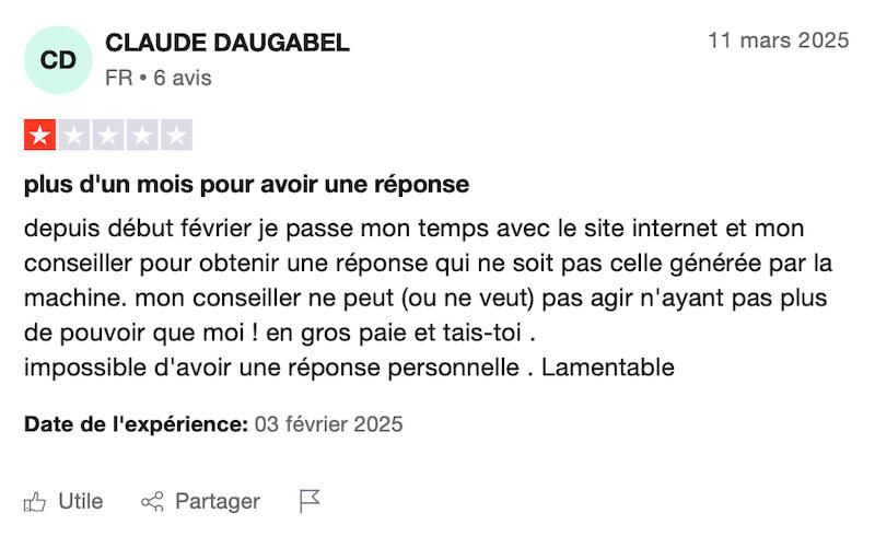 autre client avis négatif mutuelle generali