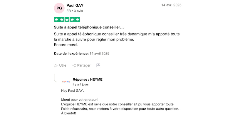 autre client plébiscitant heyme