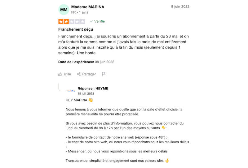 avis négatif sur heyme