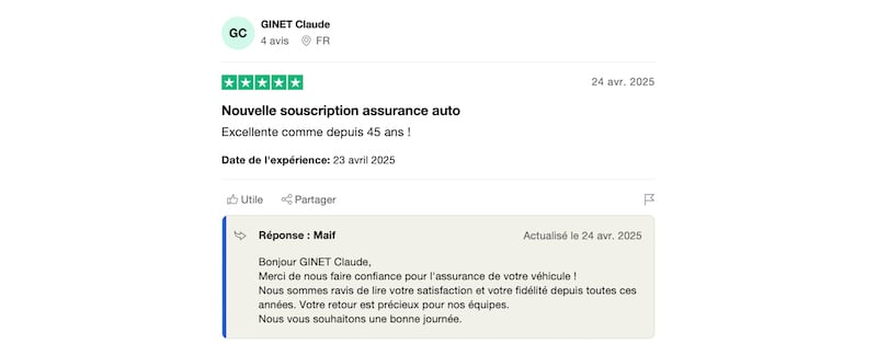 avis positif maif assurance auto