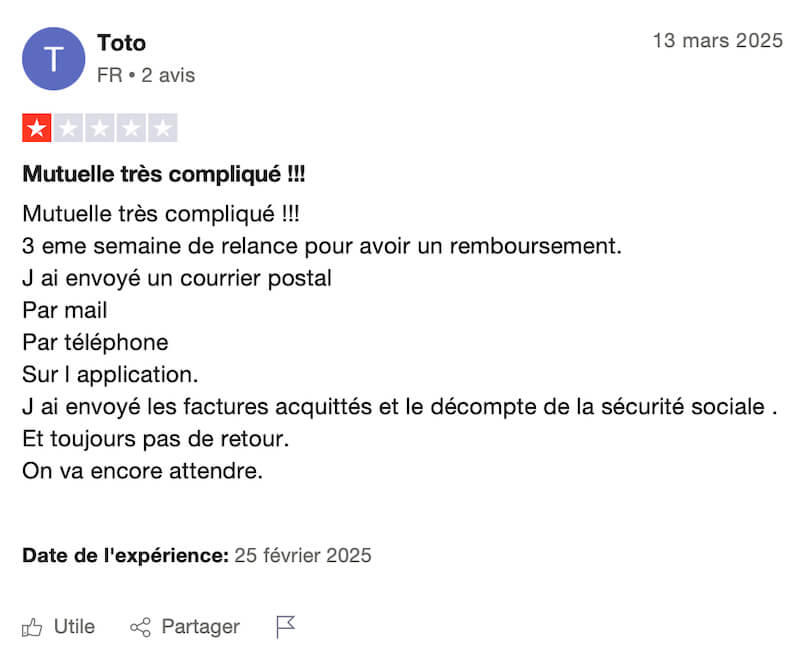 client insatisfait avis négatif mutuelle generali
