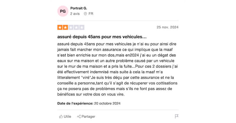 client insatisfait maaf assurance auto