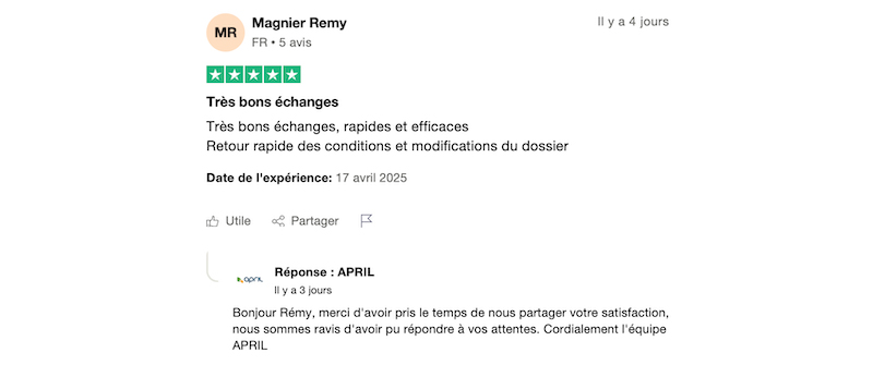 client satisfait april mutuelle avis