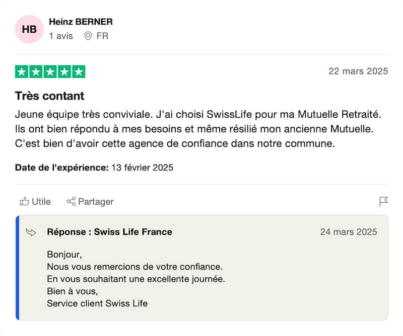 client satisfait swiss life