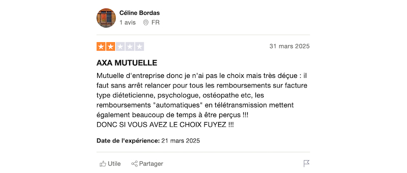 cliente insatisfaite axa mutuelle