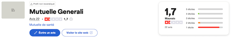 notation trustpilot mutuelle generali