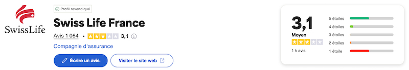 notation trustpilot swiss life
