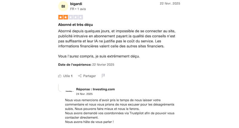 autre avis négatif investing pro