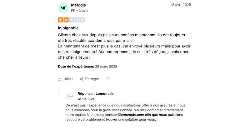 avis négatif Lemonade