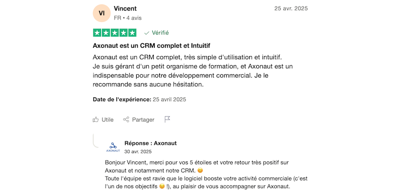 avis positif Axonaut