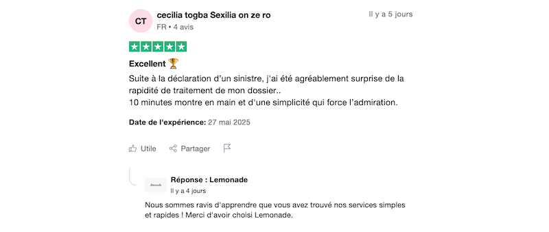 avis positif Lemonade