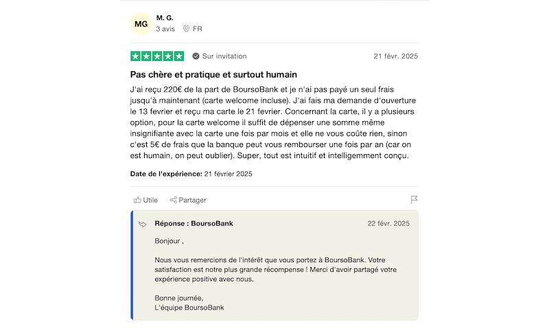 avis positif visa welcome boursobank