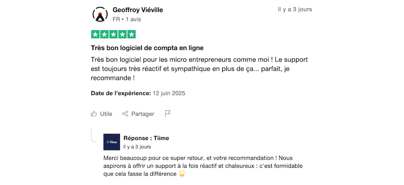 client satisfait tiime