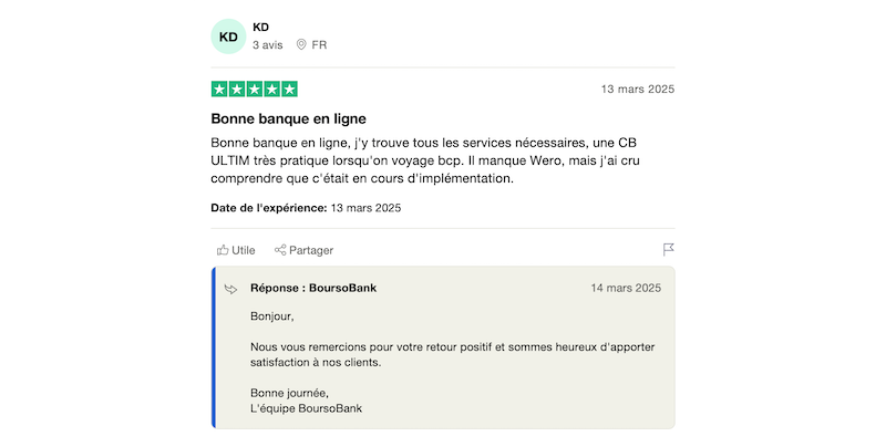 client satisfait ultim boursobank