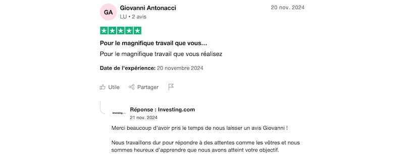 exemple d'avis positif investing pro