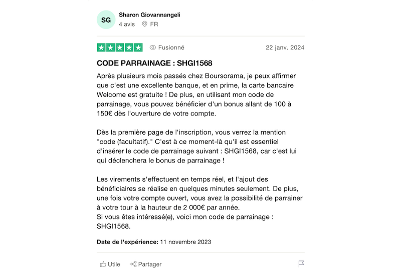 exemple d'avis positif visa welcome boursobank