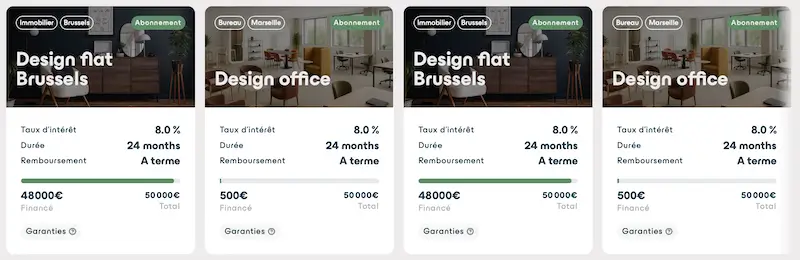 d'investissements disponibles sur Enky Invest