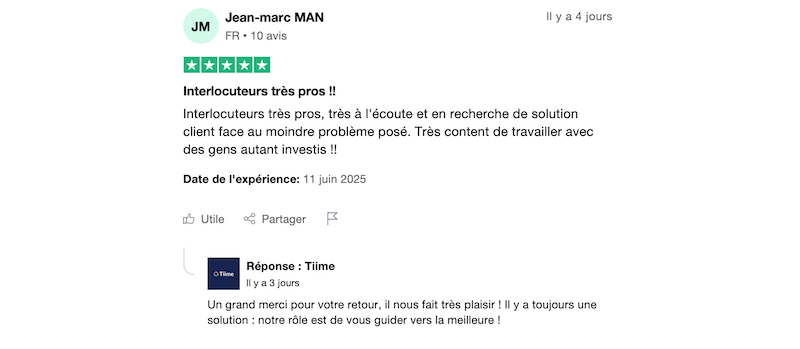 usager heureux tiime