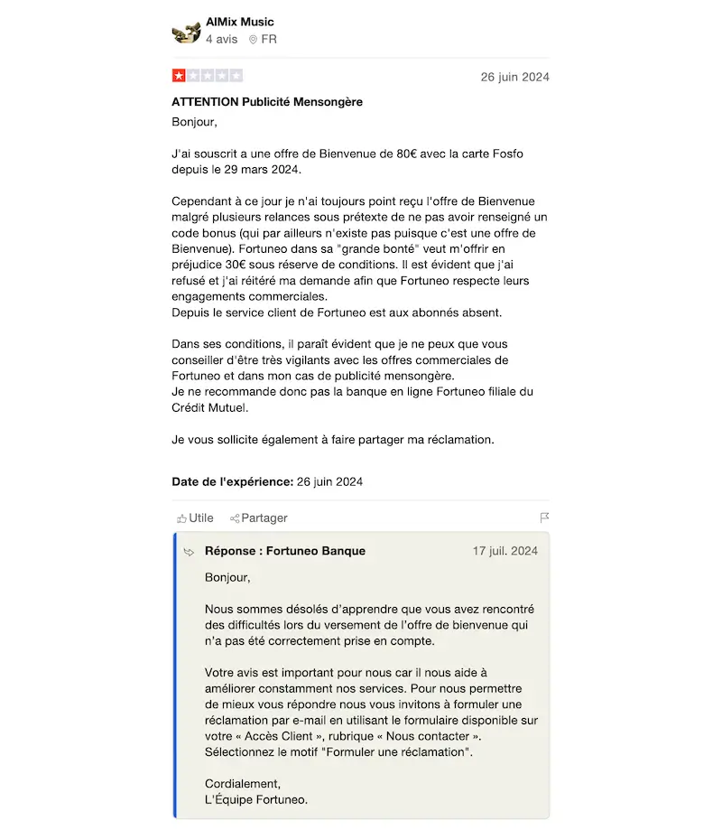 avis négatif fosfo fortuneo