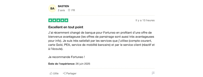 client satisfait fortuneo