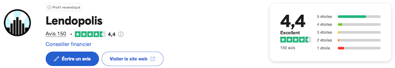 note de lendopolis sur trustpilot