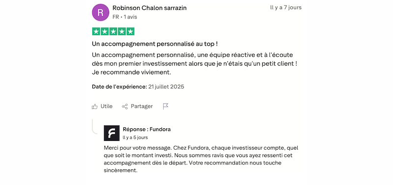 autre investisseur positif fundora