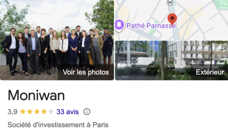 Moniwan avis des clients sur Google