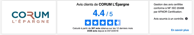 avis clients corum l'épargne