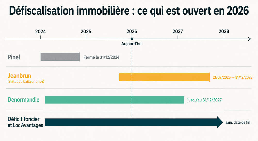 Calendrier des dispositifs de défiscalisation immobilière ouverts en 2026