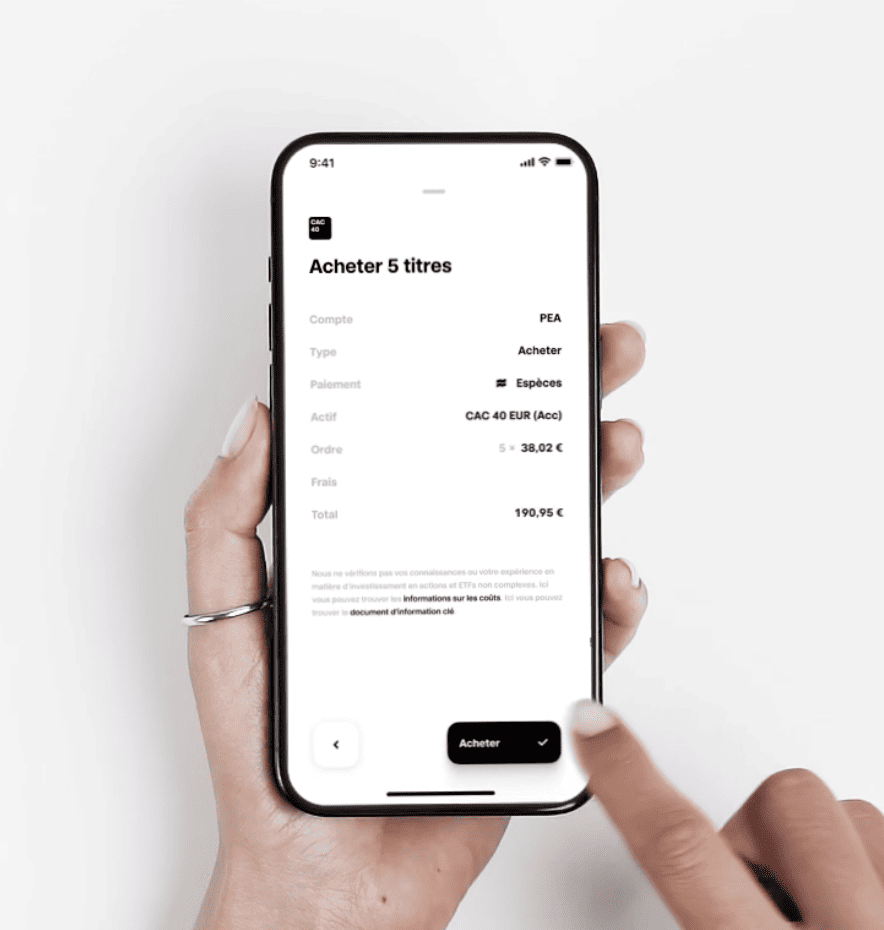 Trade Republic, l'interface PEA sur mobile